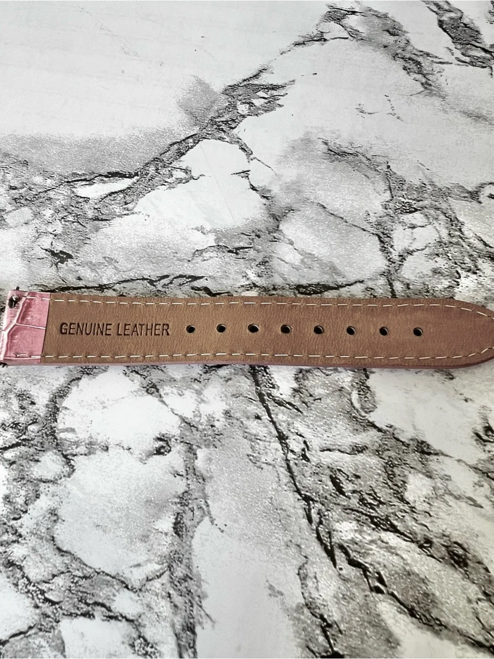 Watch Strap Pink Genuine Leather Croc EmbossedcPrint Replacement 18mm
